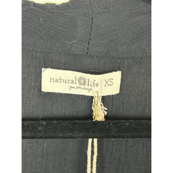 Natural Life Women’s XS Black Embroidered Oversized Maxi Dress Duster NWT - Picture 7 of 12